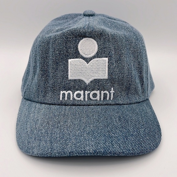 ⭐️ Isabel Marant Logo Embroidered Baseball Cap in Denim ⭐️ - Picture 1 of 4